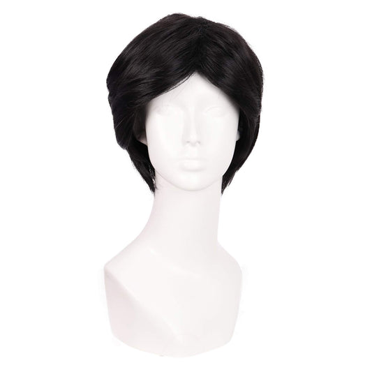 Lush Locks  Straight Wavy Mature Men Wig,Short Natural Black.