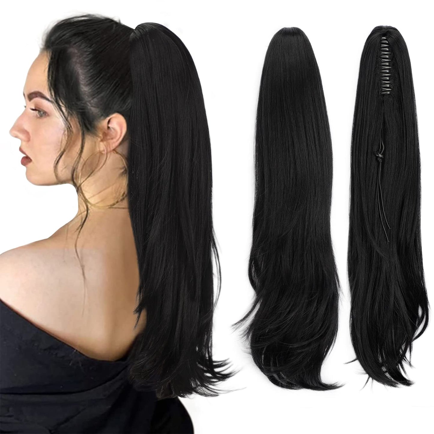 Lush Locks Ponytail Extension Long Wavy With Claw Clip