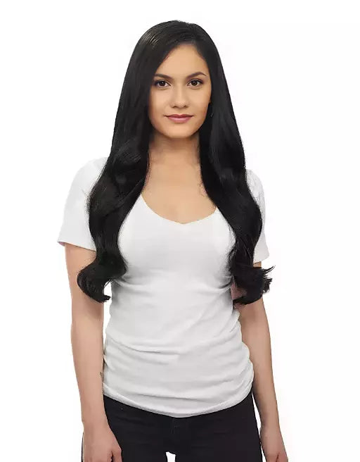 Lush Locks  Remy Clip in Human Hair Extensions (Natural Black)