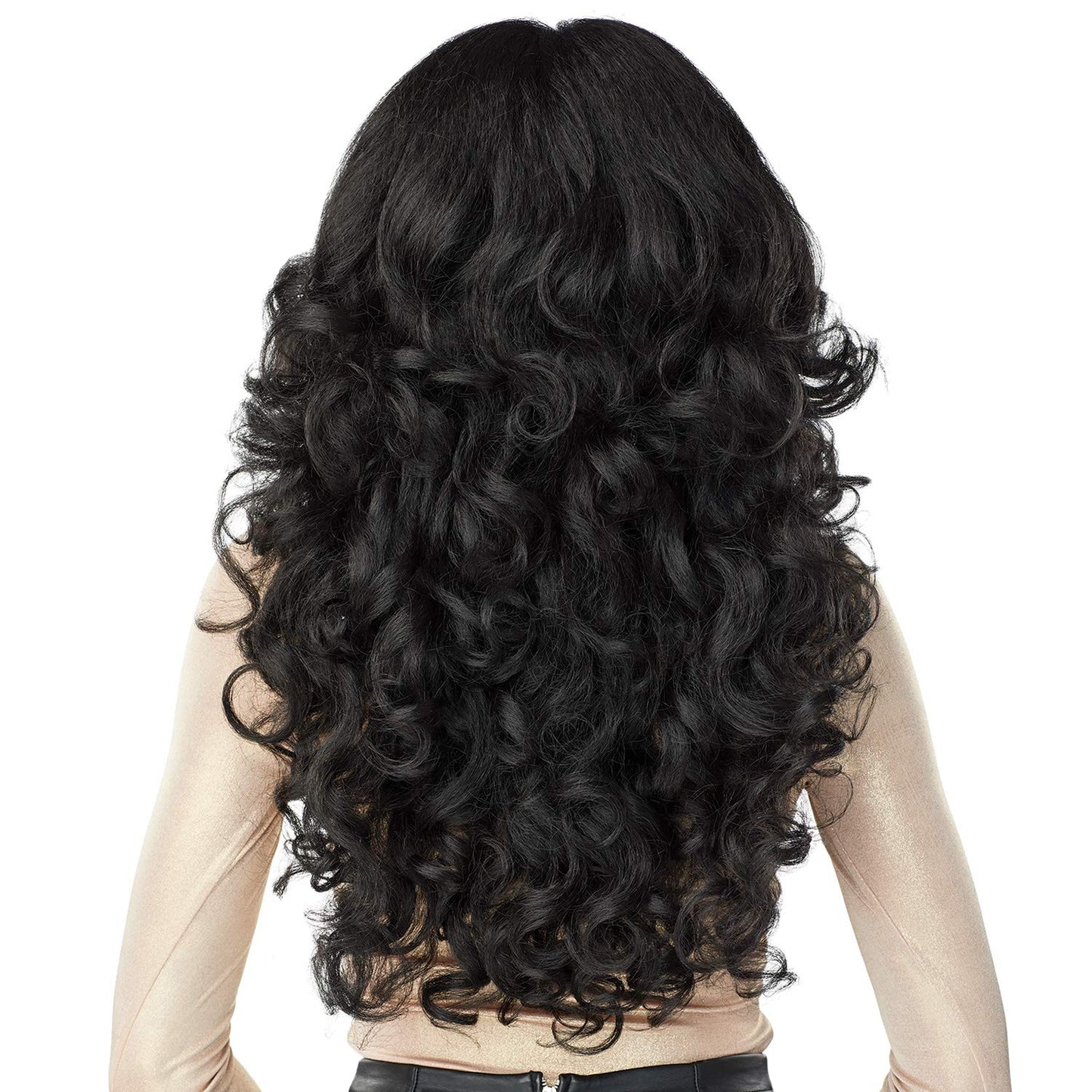 Lush Locks Long Body Wave Dark Brown Synthetic Wigs for Women.