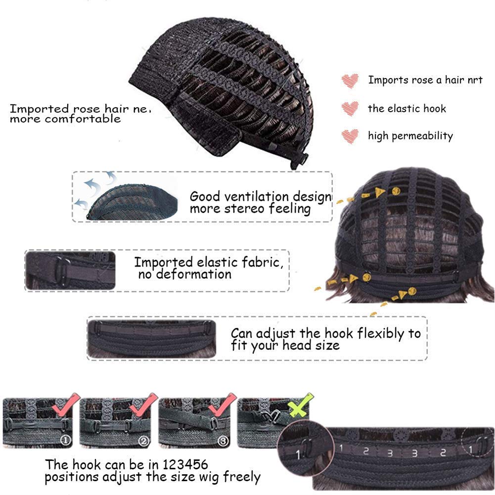 Lush Locks Straight Wavy Mature Men Wig,Short Natural Black.