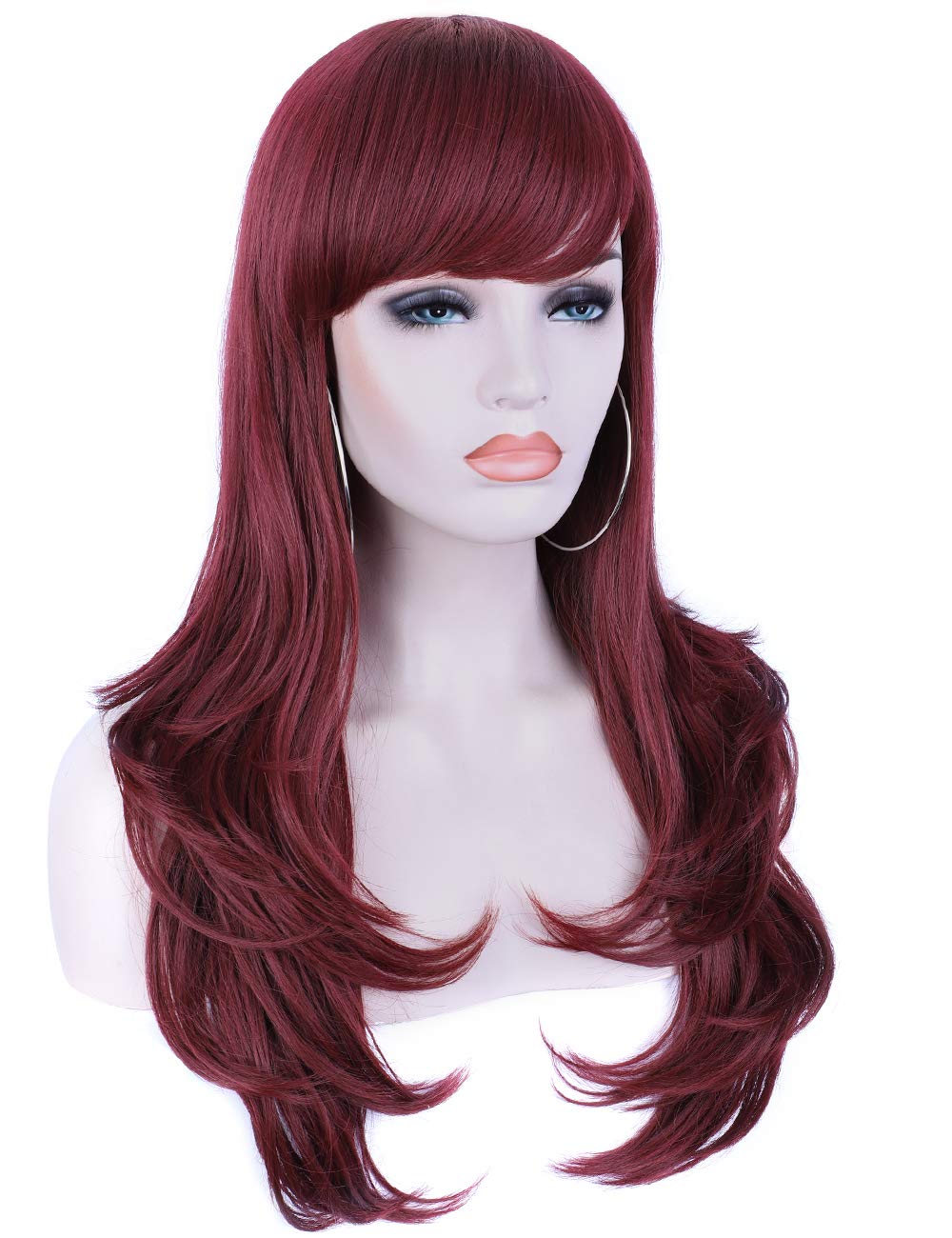 Lush Locks Burgundy Red Hair Synthetic Wigs for Women
