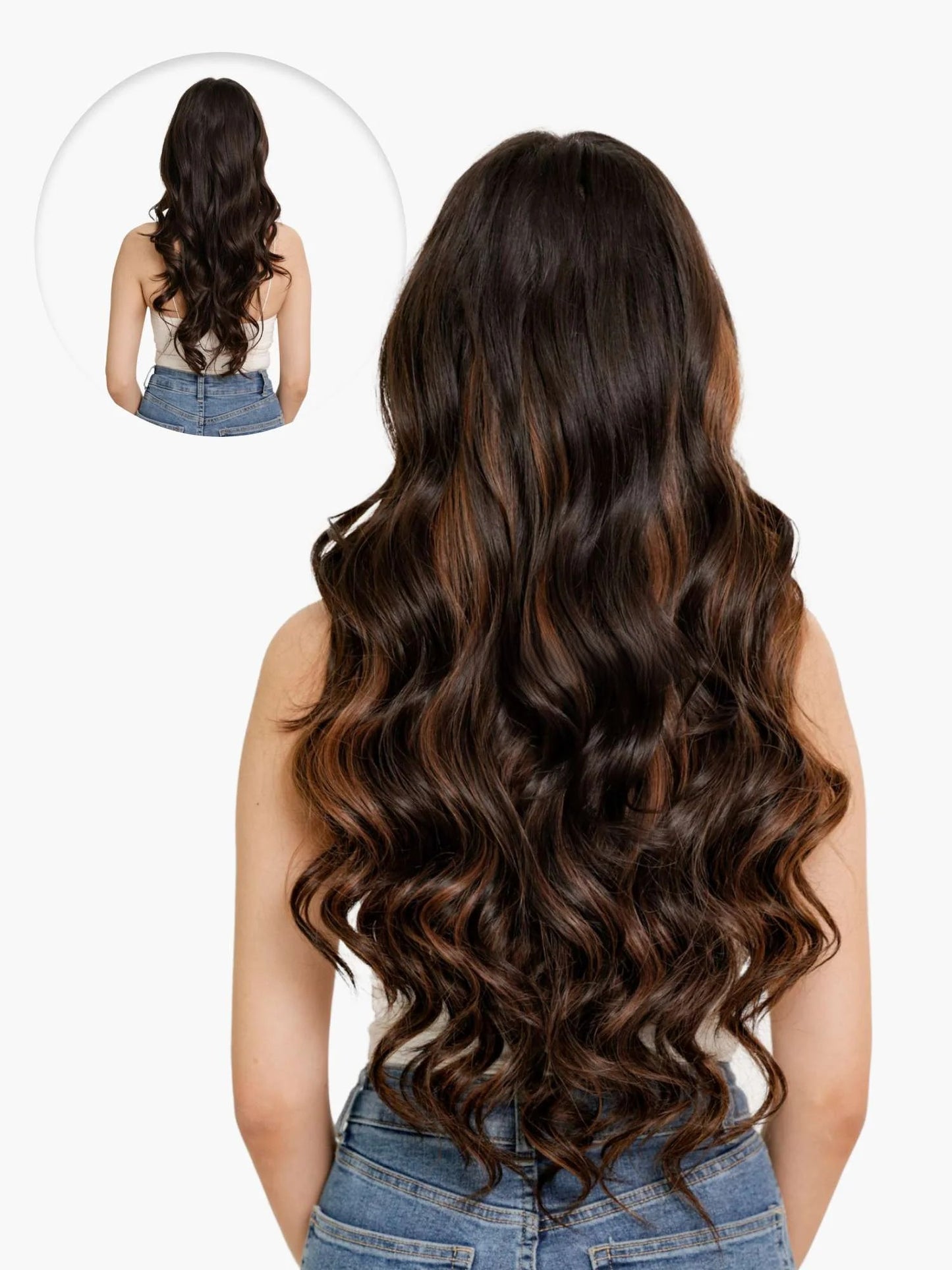Lush Locks Clip in highlighted Human Hair Natural Extensions