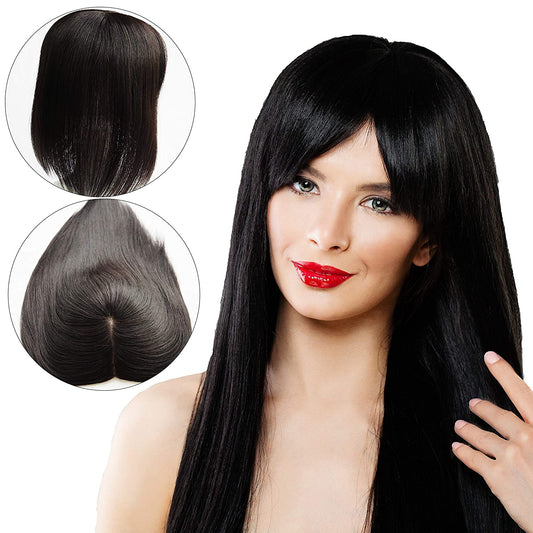 Lush Locks 16" Remy Mono Human Hair Toppers For Women
