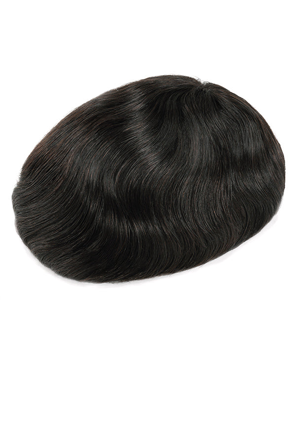 Lush Locks Natural Hair Toupee Wig Covering Bald Area Straight Hair Human Hair Ultra Thin V-Looped Regular Hair Patch For Men and Boys