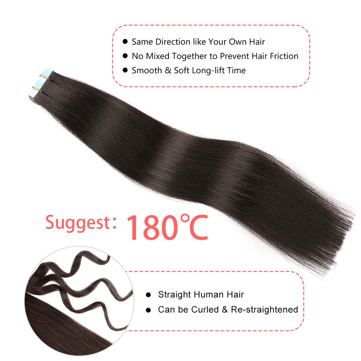 Lush Locks Human Hair Extensions Remy Tape Hair Extensions Double Volume