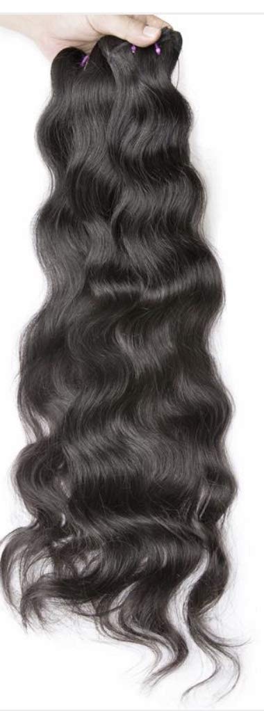 Lush Locks Raw Indian Temple Natural Wavy Unprocessed Cuticle Aligned Virgin Human Hair Double Wefted 3 Bundles (14" 16" 18")
