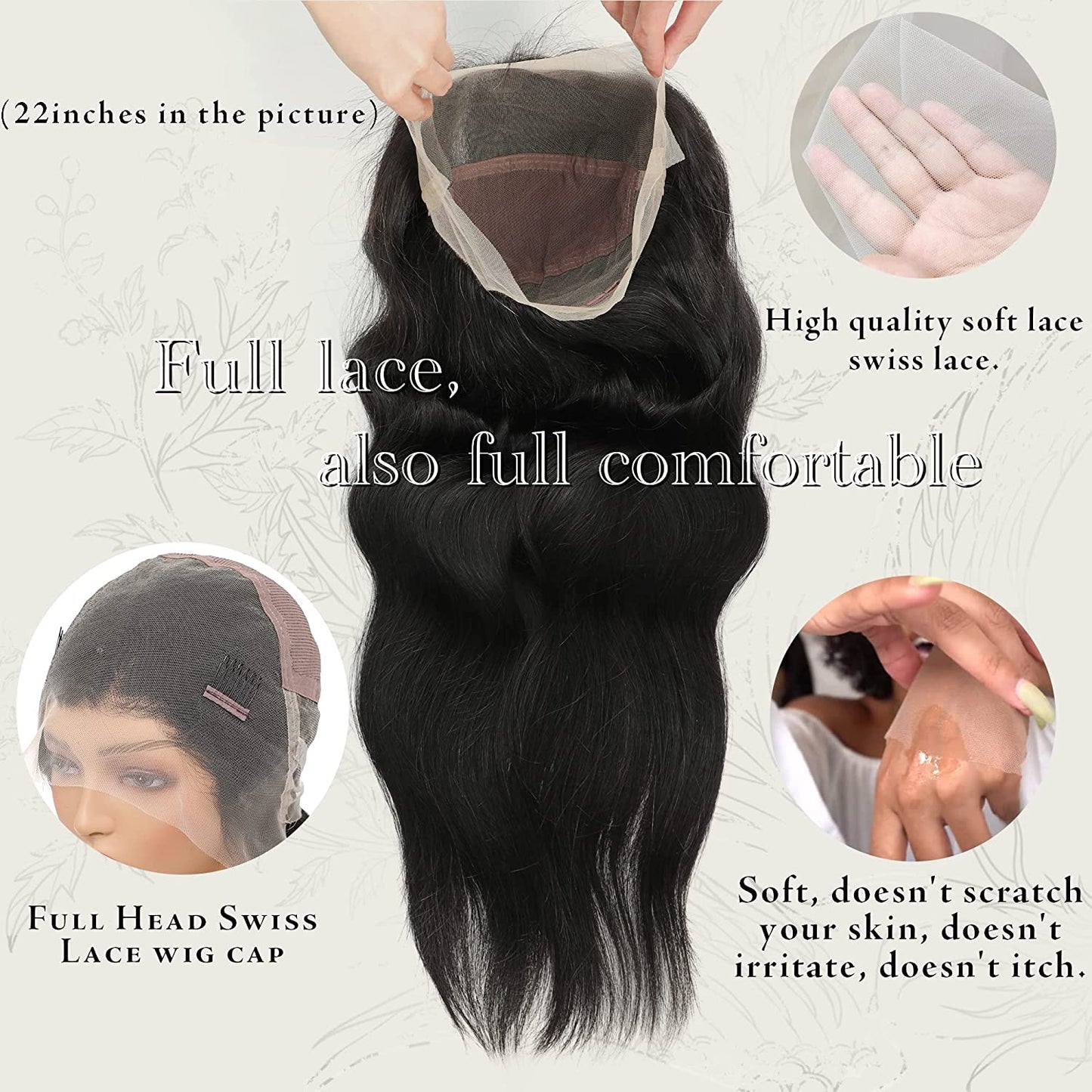 Lush Locks Lace Wigs Remy Human Hair Pre Plucked with Baby Hair Body Wave Lace Wigs Natural Color