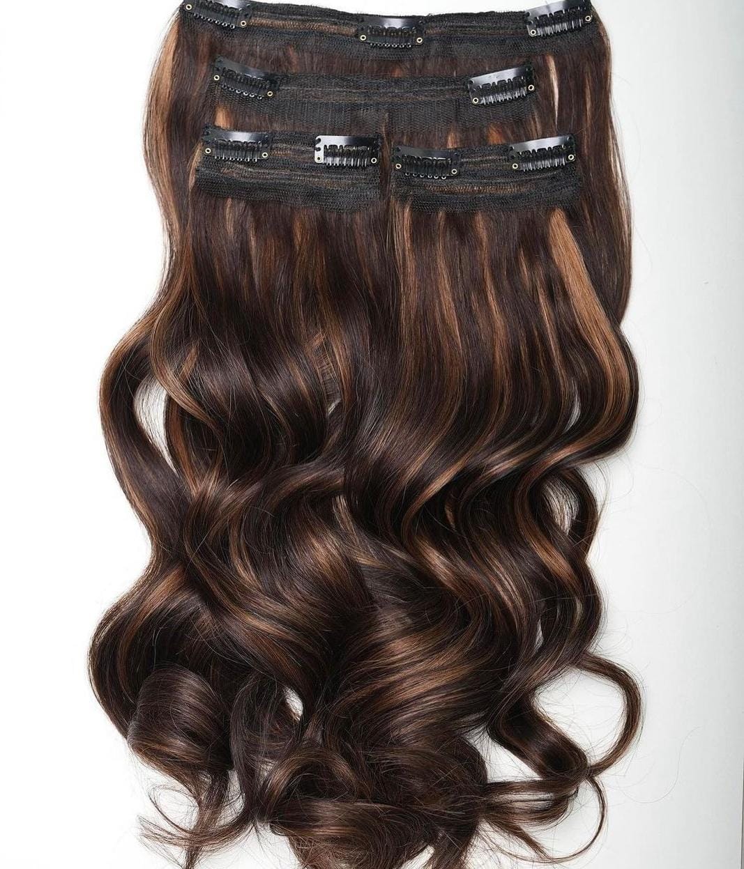 Lush Locks Clip in highlighted Human Hair Natural Extensions