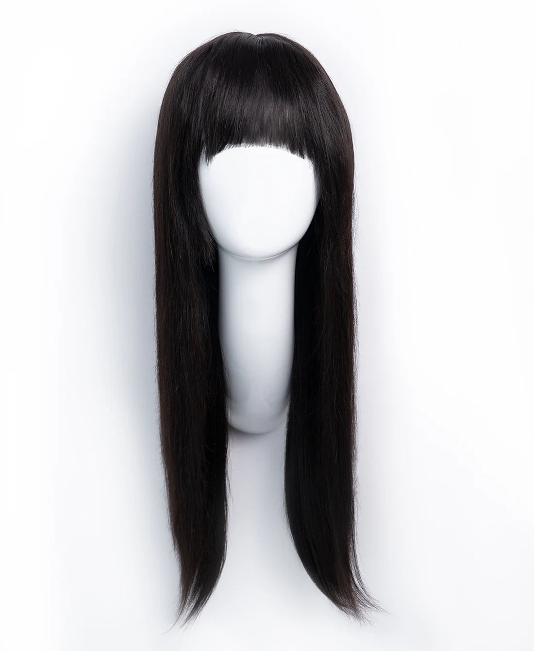 Lush Locks Straight Human Hair Wigs With Bangs