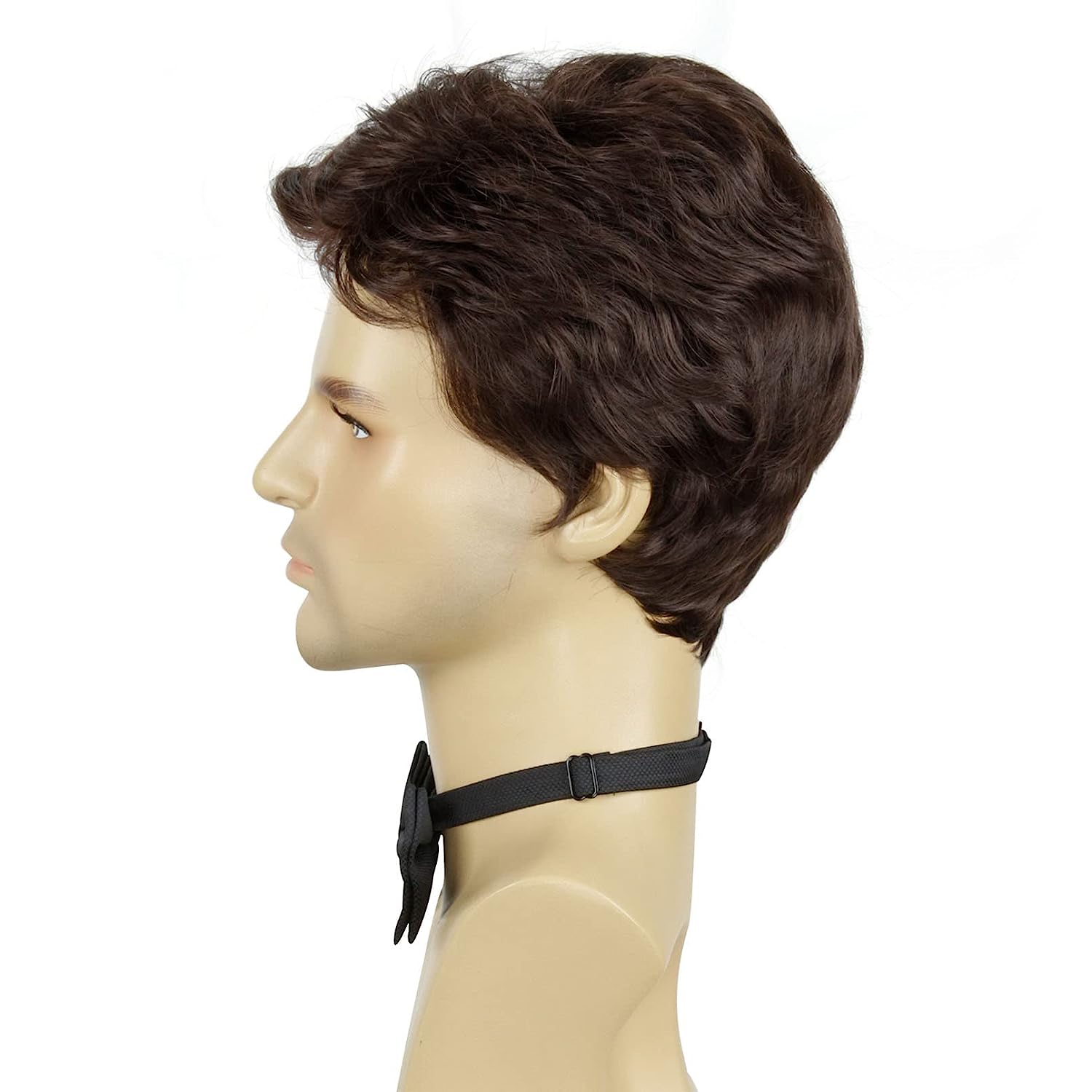 Lush Locks Synthetic Wavy Wigs For Men, Natural Brown