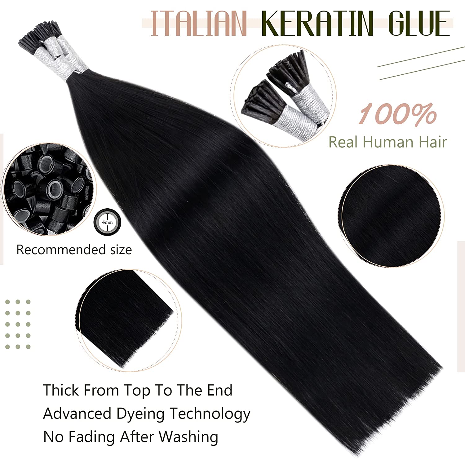 Lush Locks I Tip Hair Extensions Remy Human Hair