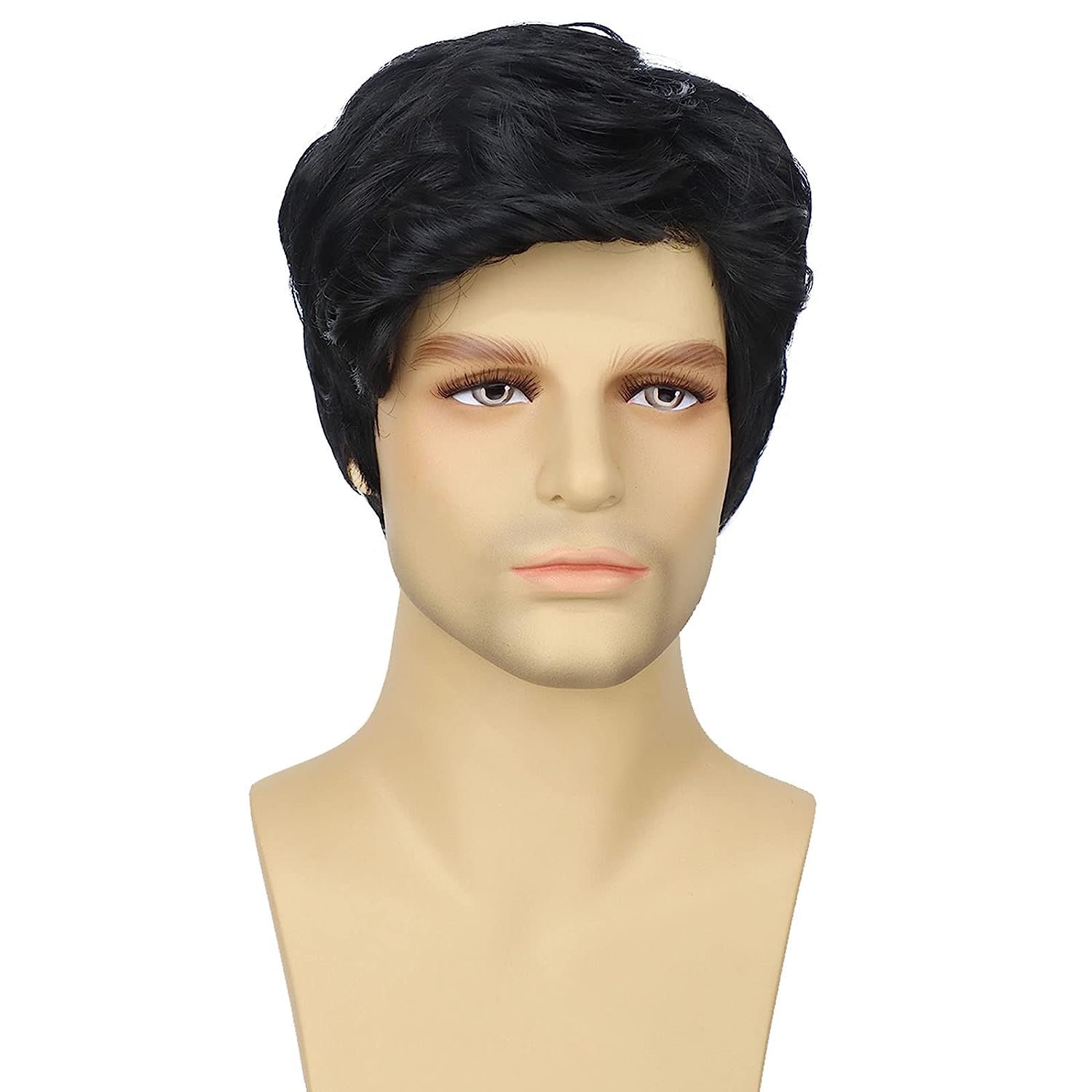 Lush Locks  Natural Black  Synthetic Hair Wig for Men and boys