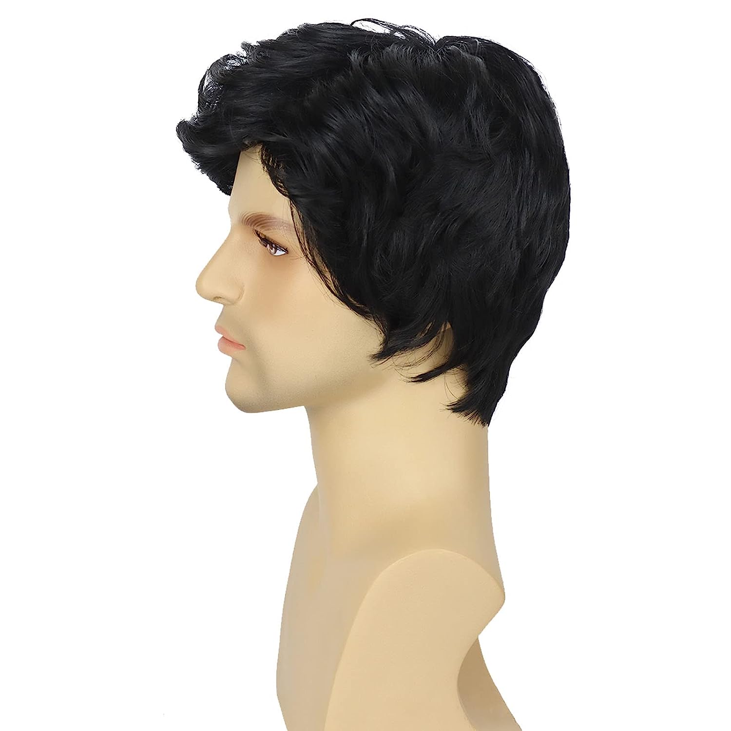 Lush Locks  Natural Black  Synthetic Hair Wig for Men and boys