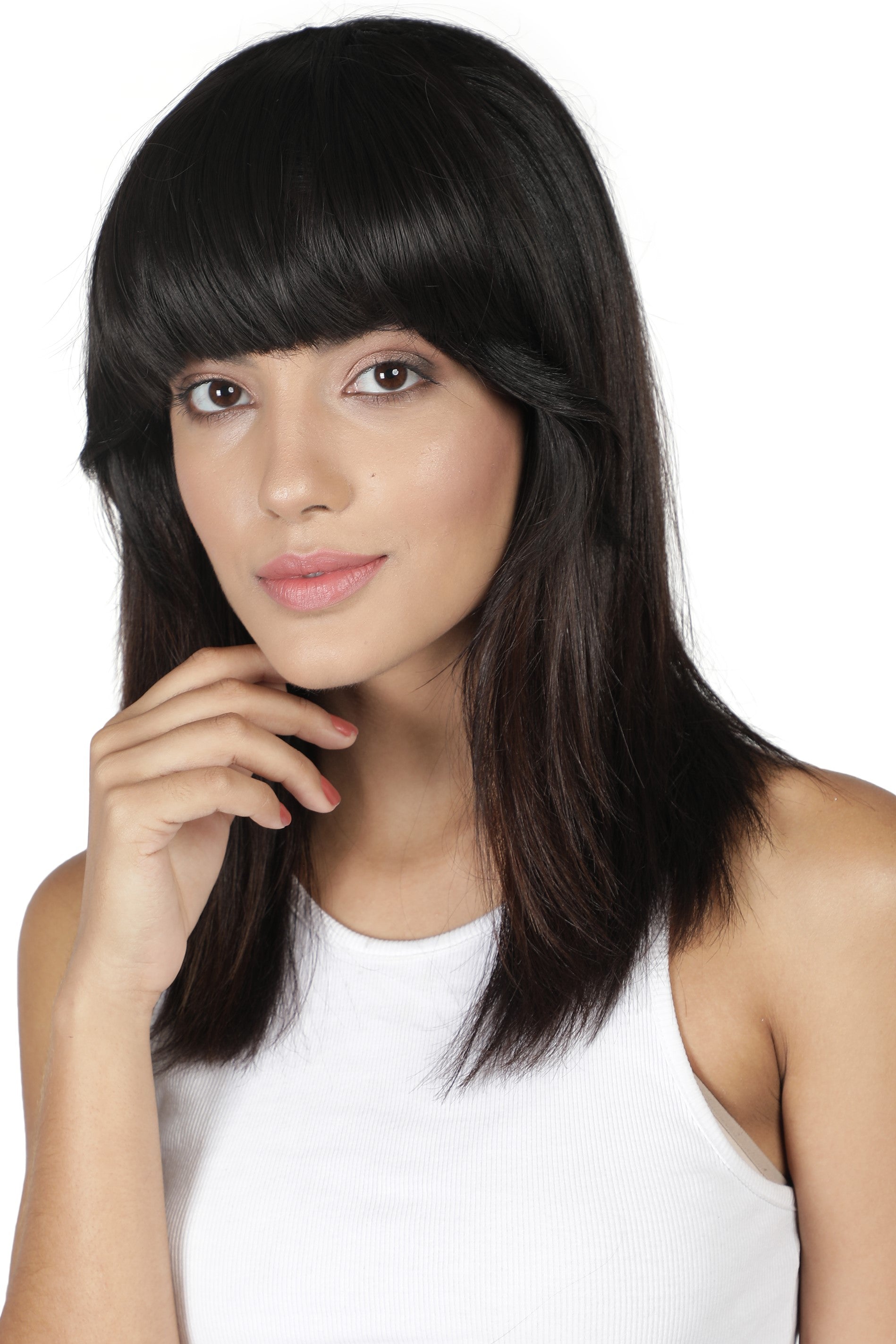 Lush Locks Clip in Bangs Black Synthetic