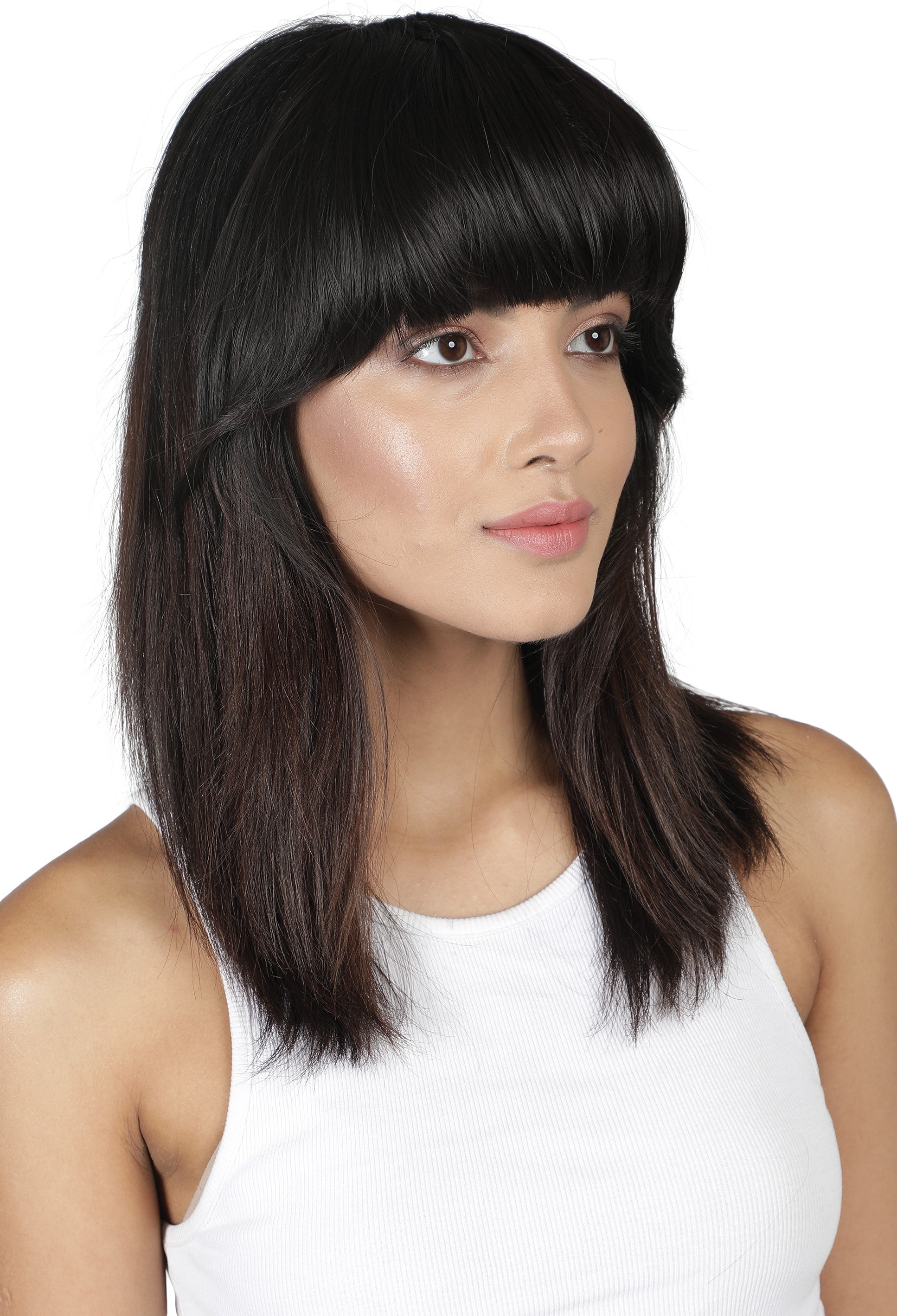 Lush Locks Clip in Bangs Black Synthetic