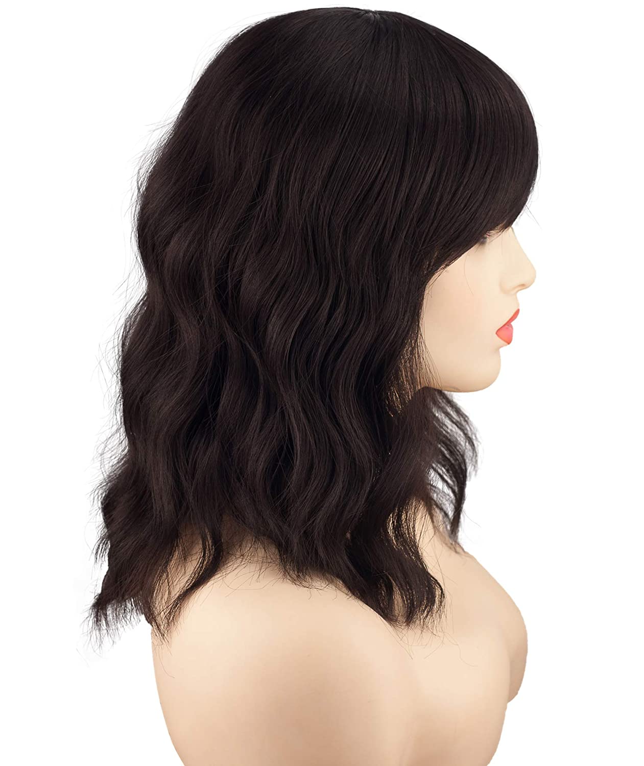 Lush Locks Short Bob Wavy Wig With Bangs For Women