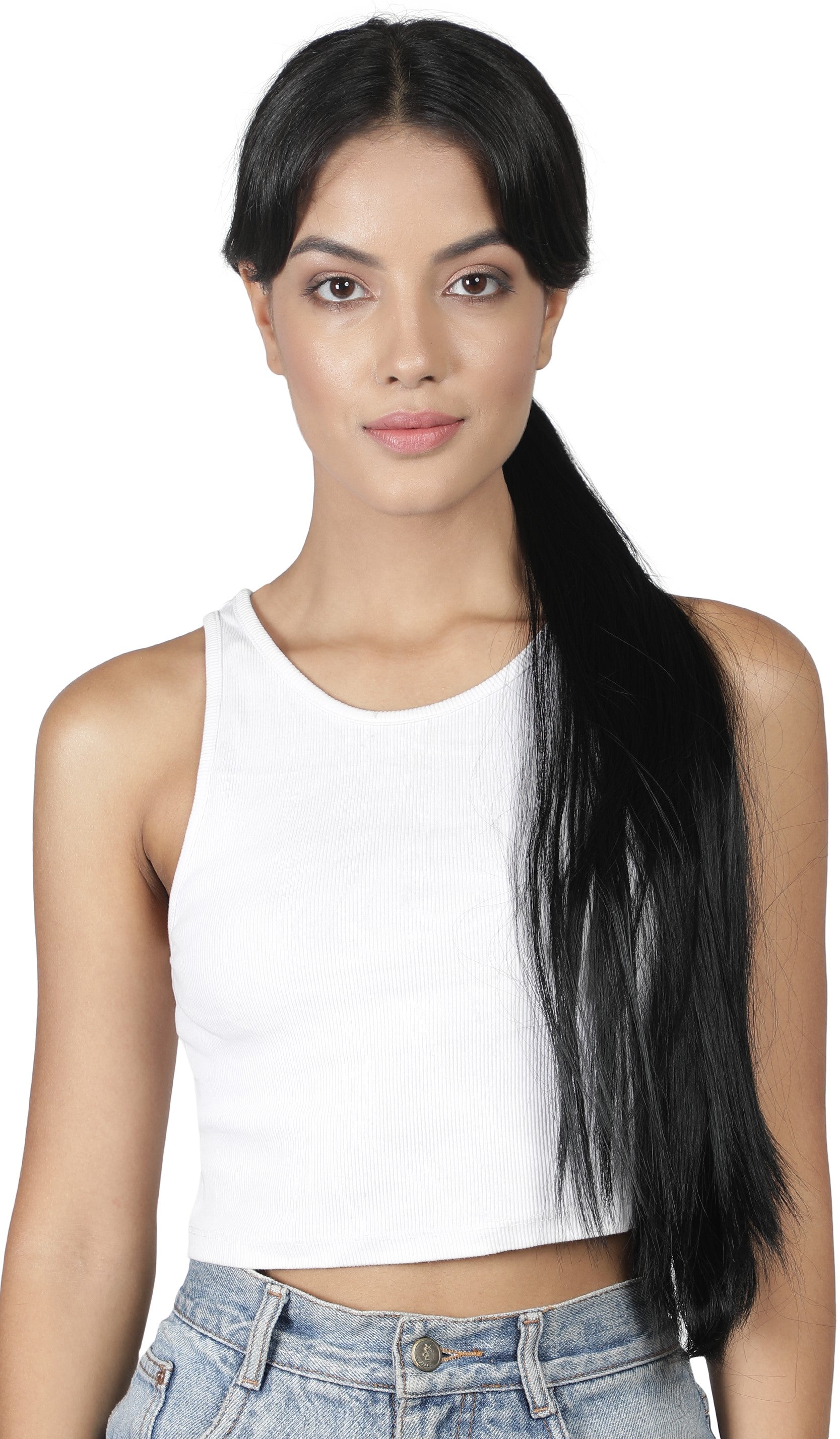 Lush Locks Pony Tail Extensions Straight Black