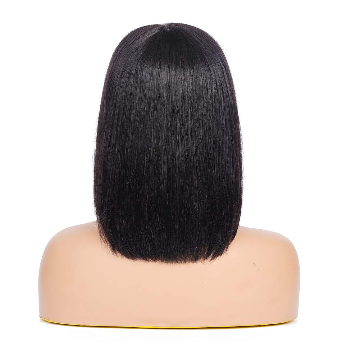 Lush Locks Womens Natural Black Short Layered Natural Looking Full Head Bob Cut Hair Wigs for Ladies/Girls - Heat Resistant