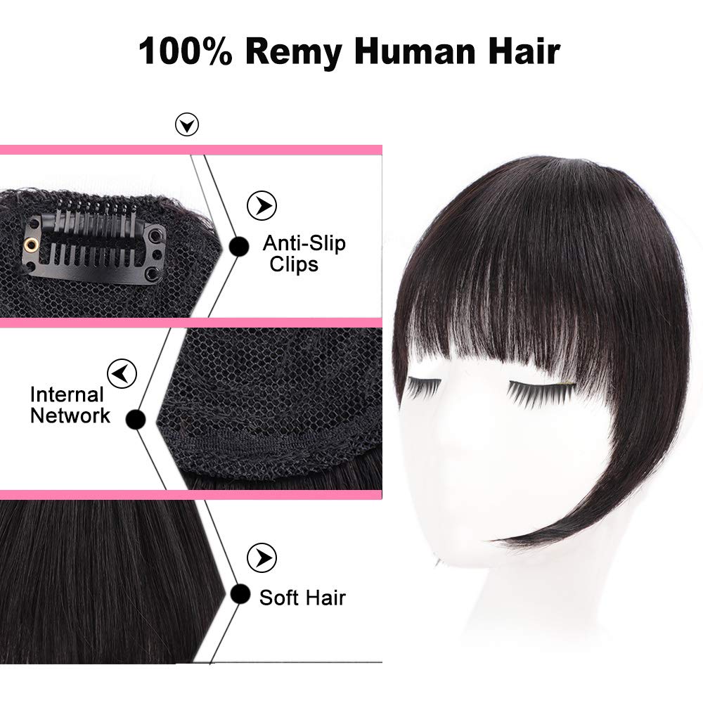 Lush Locks Clip in Bangs Real Human Hair Extensions