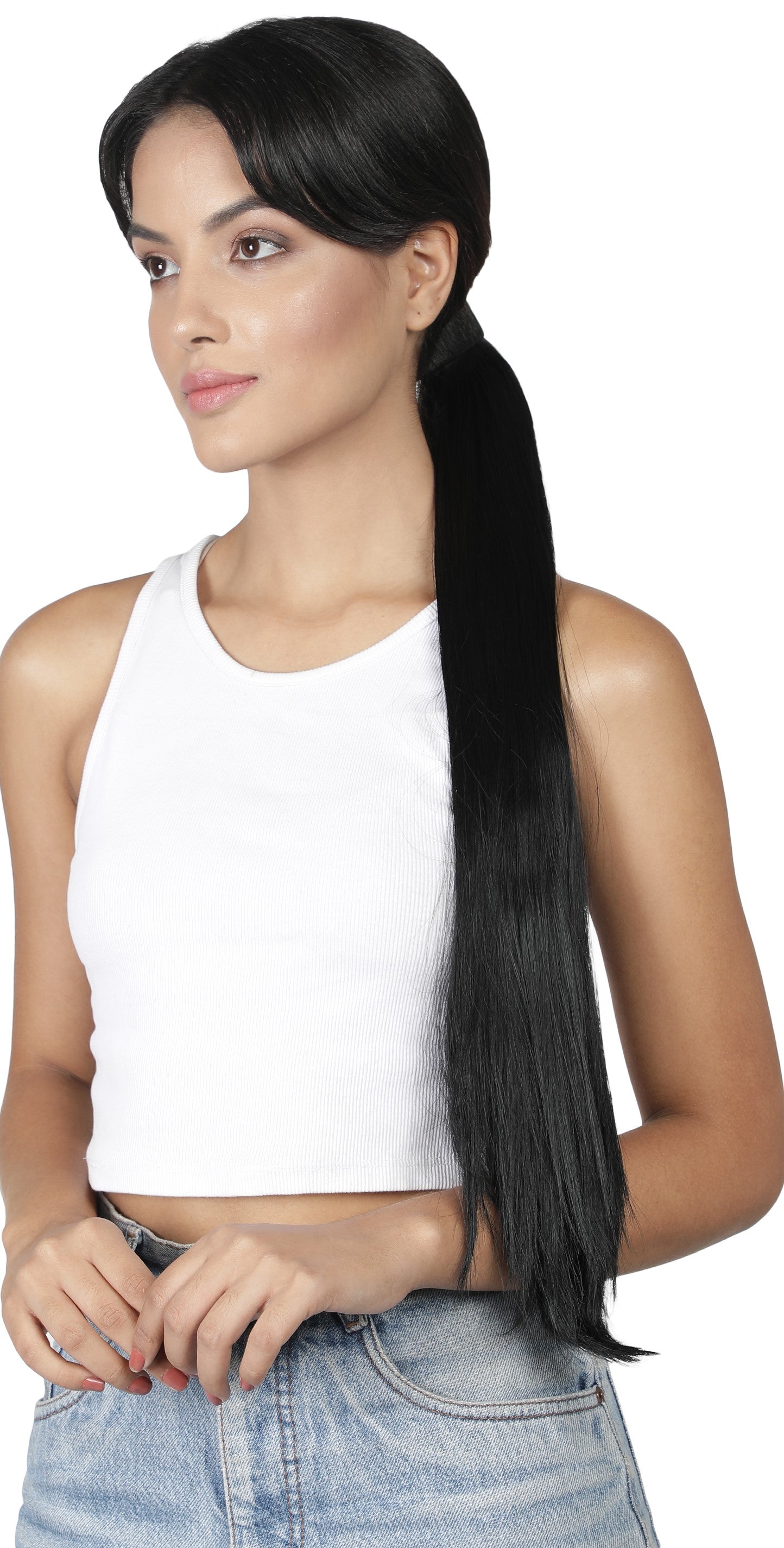 Lush Locks Pony Tail Extensions Straight Black