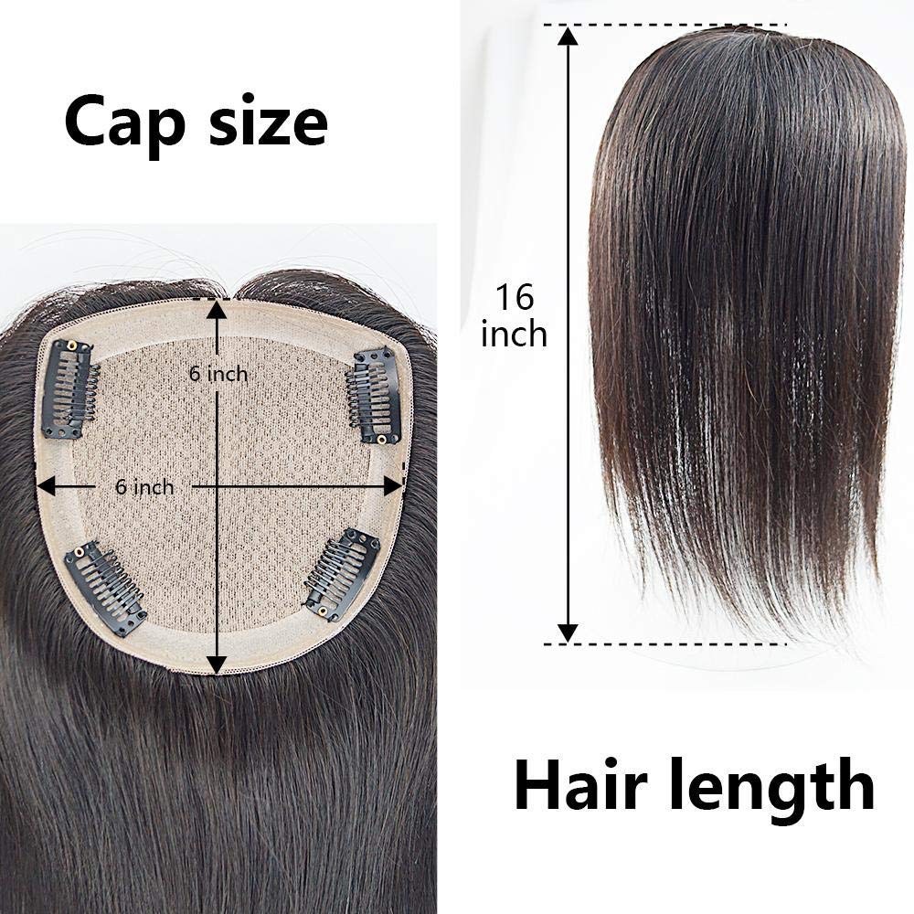 Lush Locks Natural Human Hair Topper for Women  Middle Free Part HandMade