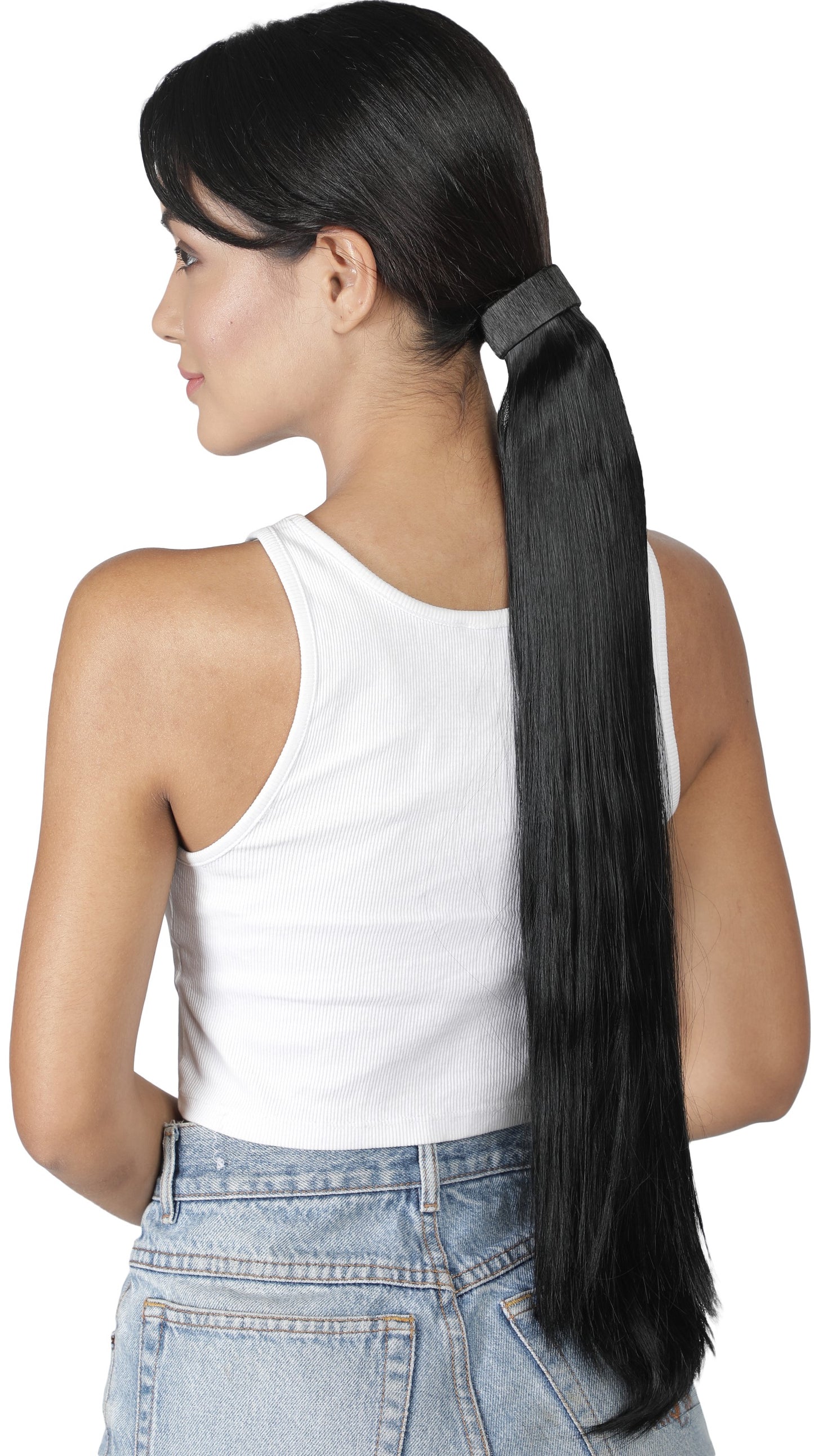 Lush Locks Pony Tail Extensions Straight Black