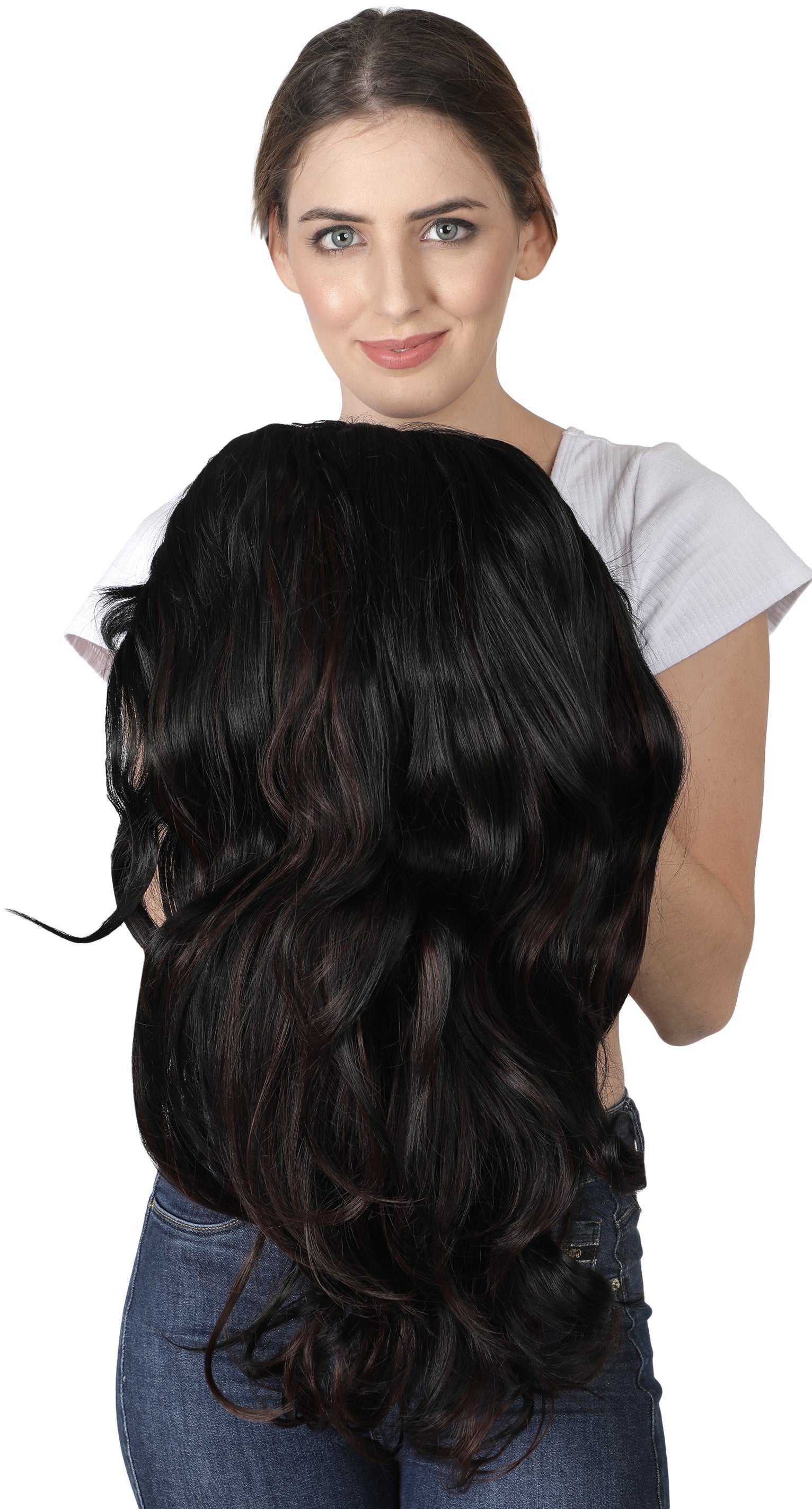 Lush Locks Black Layered Medium Length Wig