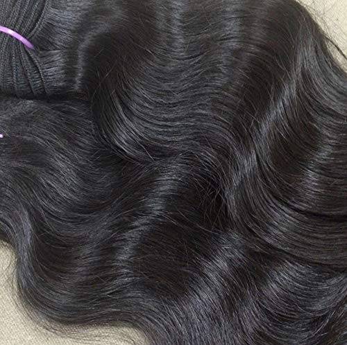 Lush Locks Raw Indian Temple Natural Wavy Unprocessed Cuticle Aligned Virgin Human Hair Double Wefted 3 Bundles (14