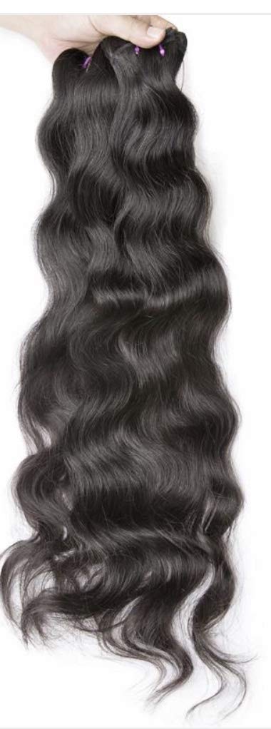 Lush Locks Raw Indian Temple Natural Wavy Unprocessed Cuticle Aligned Virgin Human Hair Double Wefted 3 Bundles (14