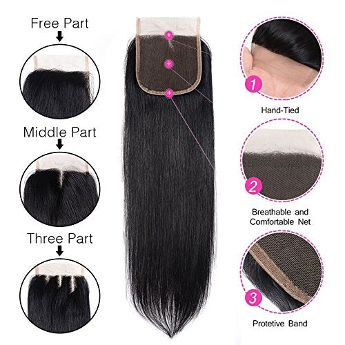 Lush Locks  Virgin Straight Human Hair Lace Closure