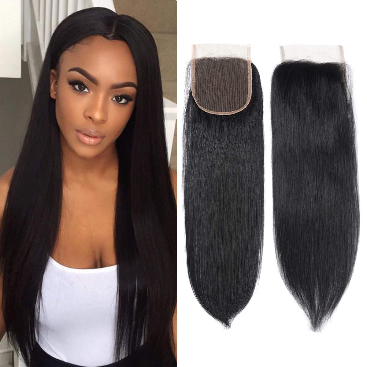 Lush Locks  Virgin Straight Human Hair Lace Closure