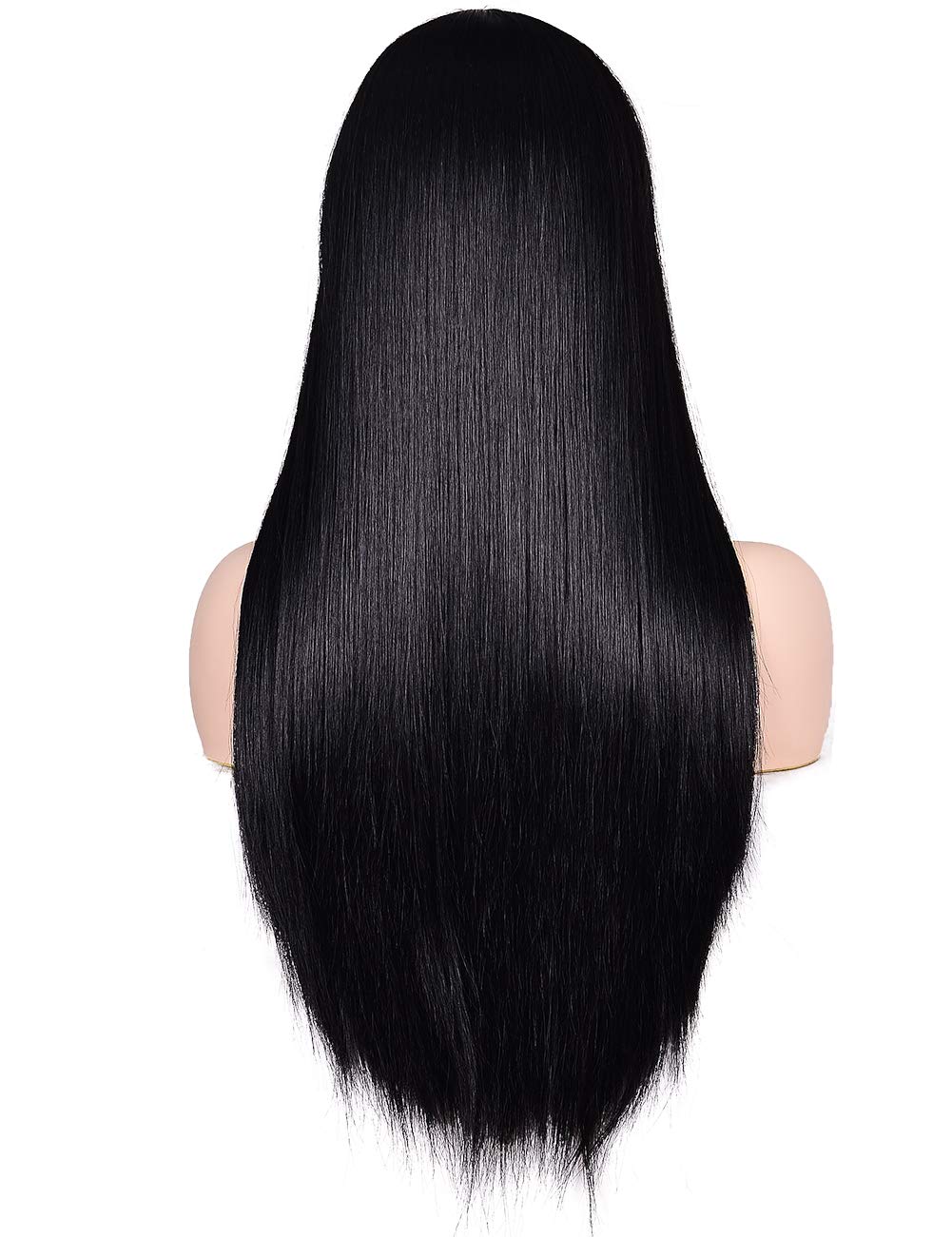 Lush Locks Synthetic Hair Natural Looking Long Black Straight Wigs for women and girls