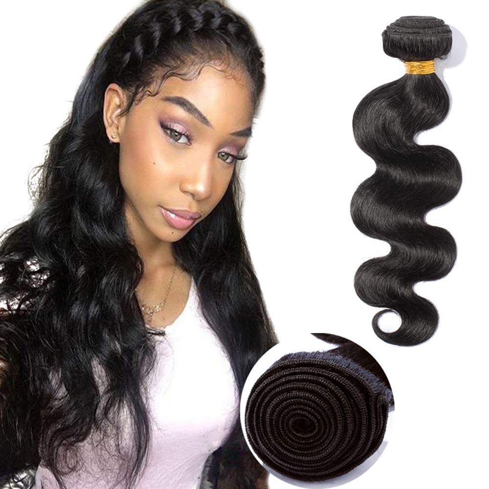 Lush Locks  Remy 100% Unprocessed Virgin Body Wave Human Hair Bundles Extensions Natural Black (100gm)