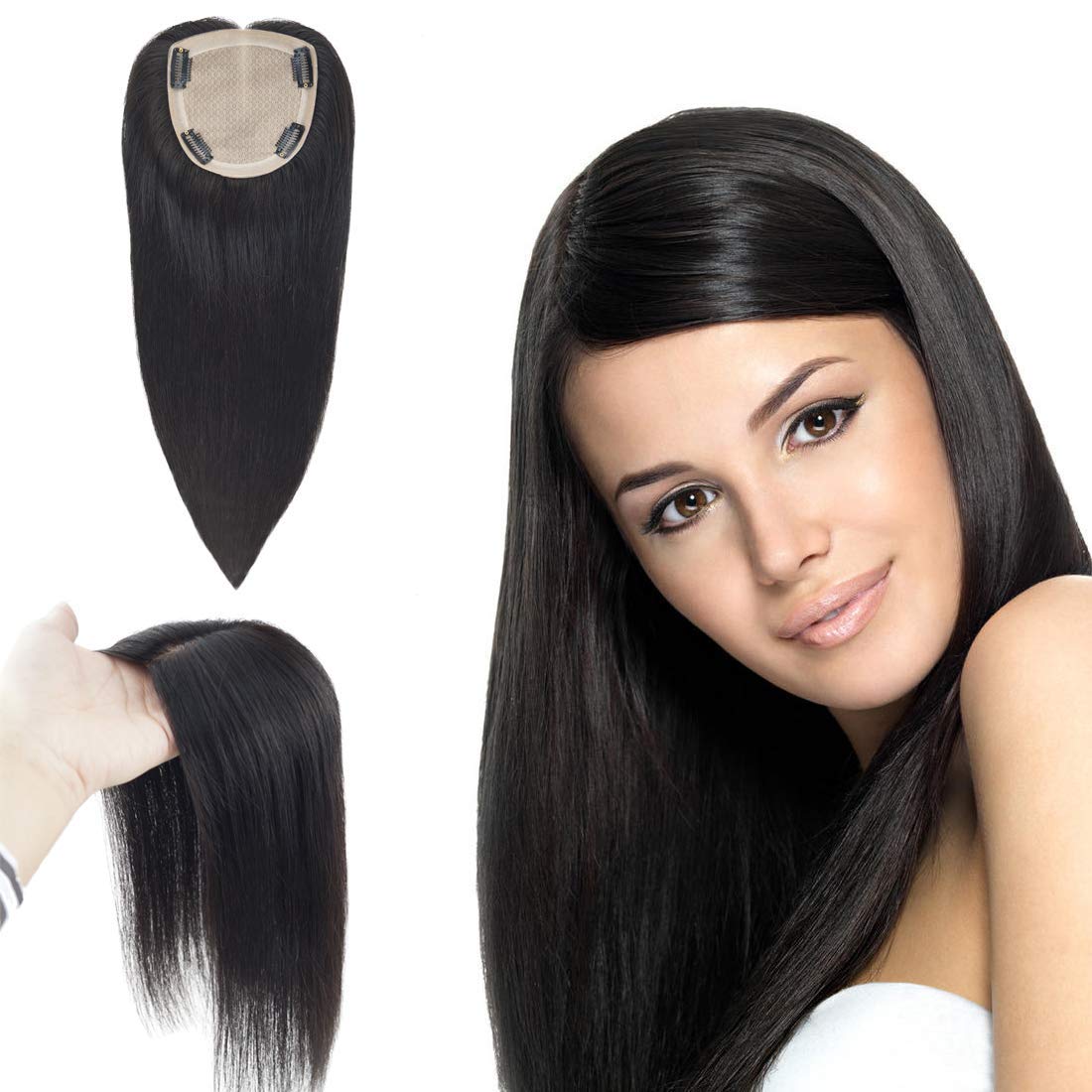 Lush Locks Human Hair Toppers For Women Clip